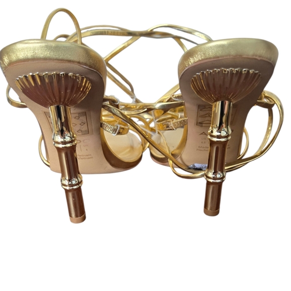 Aldo Gold Strappy Women's Sandals Size 6.5 - Picture 3 of 7